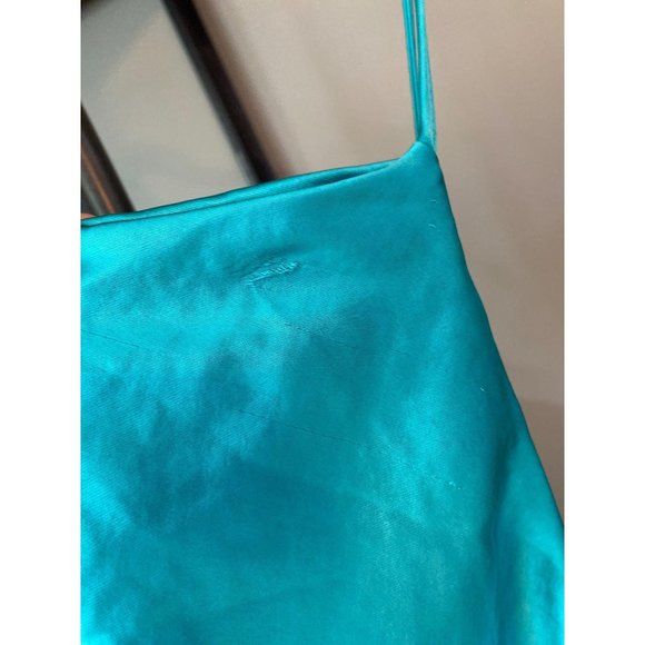 Lovers + Friends Luca Teal Blue Satin Maxi Gown S - Picture 7 of 10